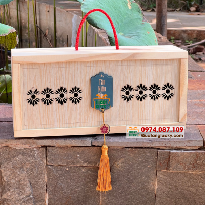 Hộp gỗ phối tag treo- Mộc Cúc