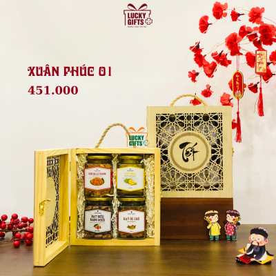 Quà tặng tết hộp gỗ khắc laser 2026 - Xuân Phúc 1