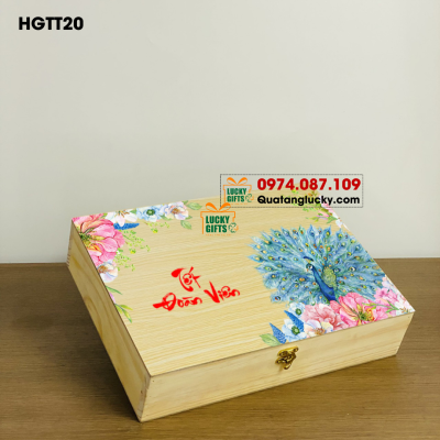 Hộp gỗ bánh trung thu In UV tết đòn viên