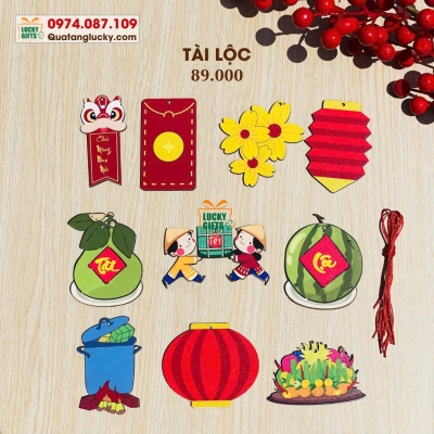 Sét Sticker Tài lộc ( 10 tag treo)